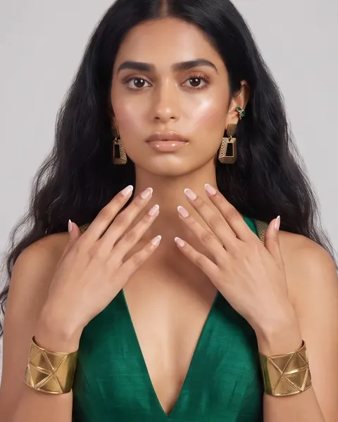 Siri in an emerald beauty close-up.