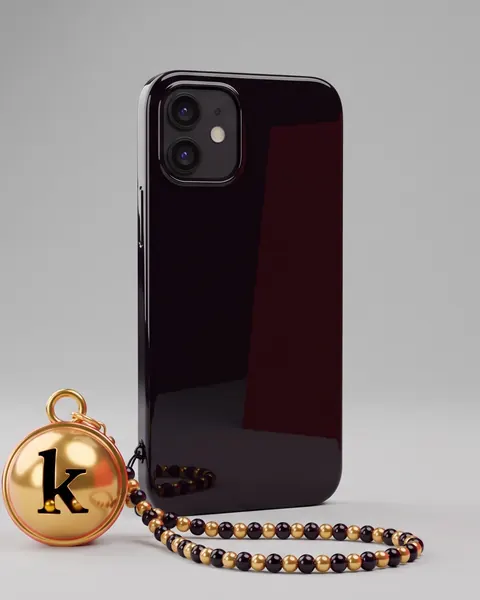 The bell phone charm, product shot.